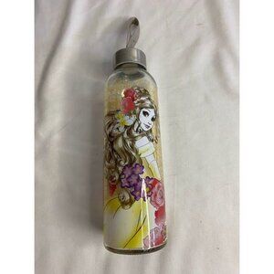 Disney‎ Belle Glass Water bottle 17.5oz Twist Off Cap.